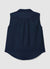Blusa smanicata con colletto classico e scollo a V