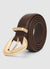 Belt with aged effect golden buckle