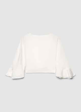 Camicia con nodo con volant