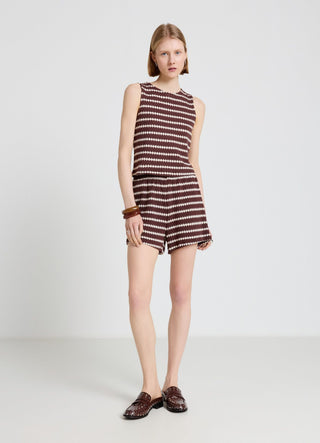 Top crop in maglia a righe