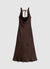 Vestito lungo con scollo sciallato e fibbia fiore