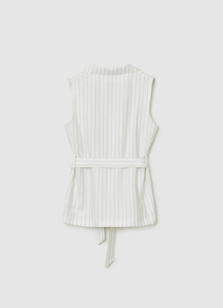Double-breasted striped waistcoat