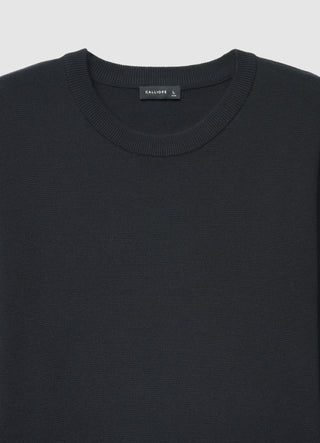 Pull-over uni à col rond