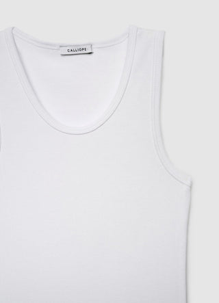 Plain-colour vest with a wide neckline