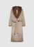 Cappotto lungo con collo effetto pelo e cintura