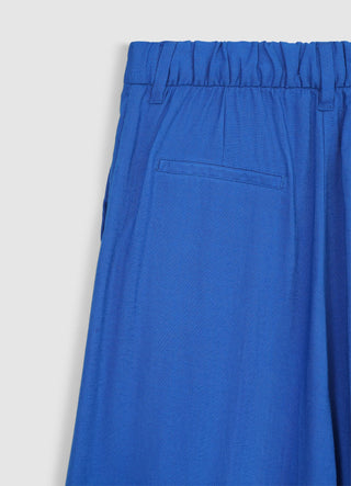Linen-blend palazzo trousers