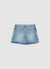 Skort cargo in denim con cintura