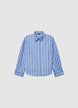 Oversize-Hemd mit Streifen und Strasssteinen - S