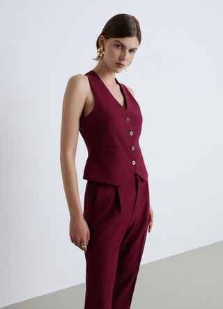 Gilet con scollo a V e bottoni