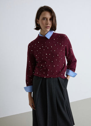 Maglia con applicazioni strass