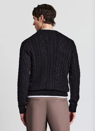 Maglia girocollo trecce