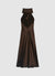 Long halter dress with bow