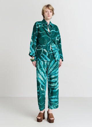 Oversize patterned sangallo shirt