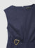 Abito denim smanicato con fibbia