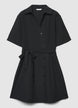 Kurzes Hemdblusenkleid mit Gürtel - S