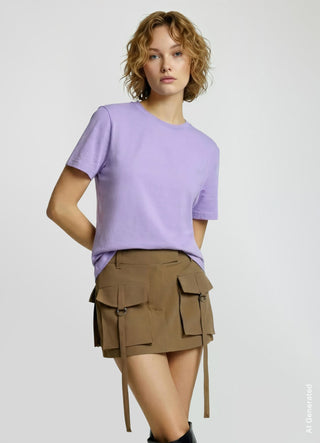 T-shirt a tinta unita con girocollo