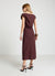 Midi sheath dress with draped neckline