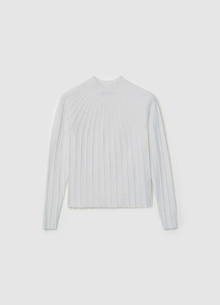 Maglia a coste con collo perkins
