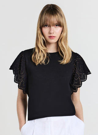 Sangallo ruffle T-shirt
