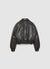 Leather-effect bomber jacket with classic collar