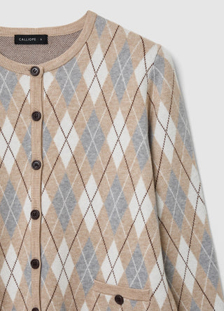 Cardigan con motivo a rombi
