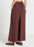 Solid colour faux satin wide-leg trousers