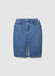Denim midi skirt with slit