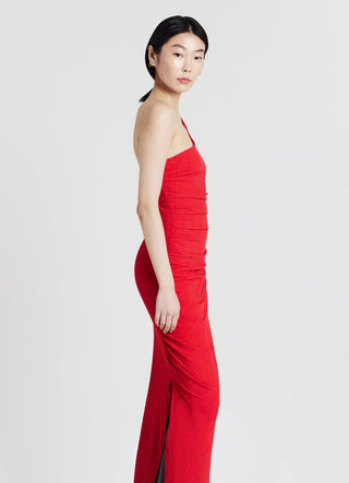 Ein-Schulter-Kleid mit Rüschen