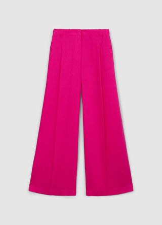 Linen-blend palazzo trousers