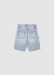 Denim shorts with graffiti print