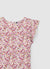 Flower-patterned ruffled blouse