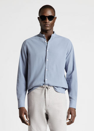 Camicia coreana a tinta unita