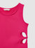Top crop con cut-out laterali a tinta unita