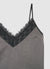 Top lingerie con scollo a V e bordo in pizzo