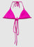 Triangle bikini bra with knots and floral appliqué