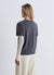 Solid colour crew neck T-shirt with a faded effect