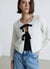 Cardigan crop in maglia con fiocchi
