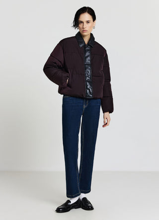 Padded jacket with contrasting collar