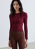 Long-sleeve crew neck T-shirt in a solid colour
