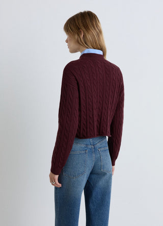 Crochet crop top with crew neck