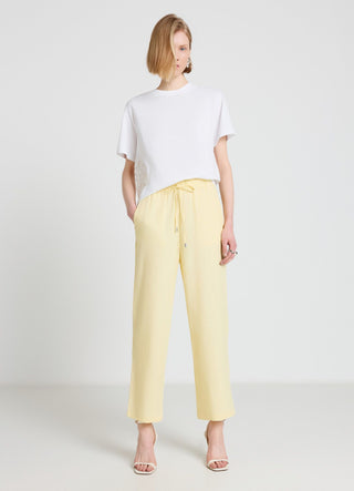 Pantaloni jogger misto lino