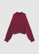 Plissee-Bluse mit Stehkragen - XS