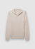 Maglia a trecce con collo derby