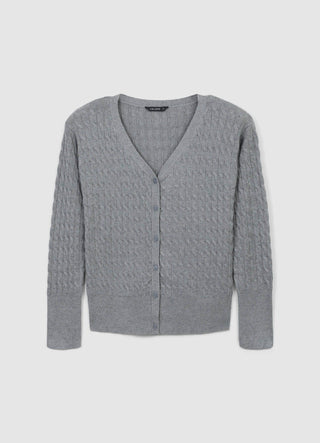 Cardigan intrecciato con bottoni