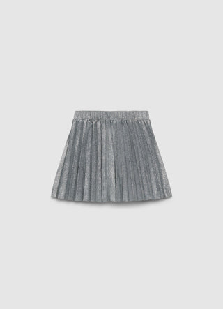 Minigonna plissettata effetto luccicante con elastico