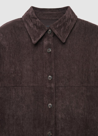 Velvet-effect shacket