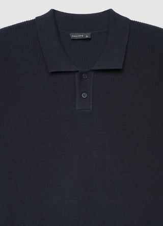Gerippter Polo-Pullover