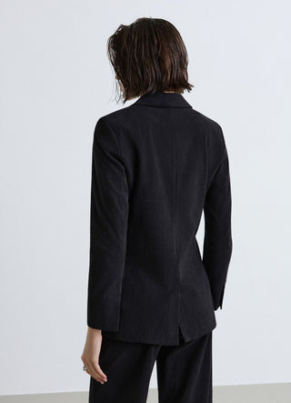 Double-breasted corduroy jacket