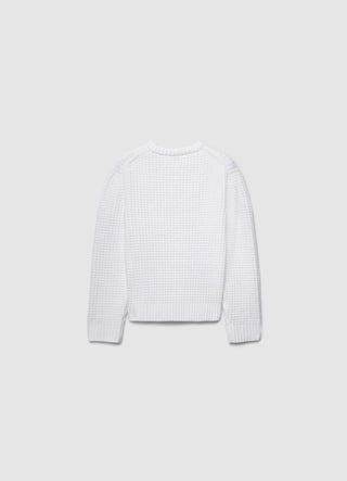 Maglia crop girocollo a rilievo