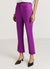 Cropped flare trousers in satin leather
